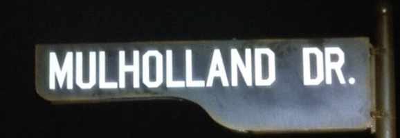 Mulholland Street Sign at night