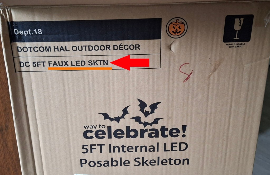 Skeleton cardboard box that sasy Faux Skeleton